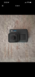 GoPro Hero 6 w/ GoPro branded selfie stick/stand, one battery, and memory card. 80$